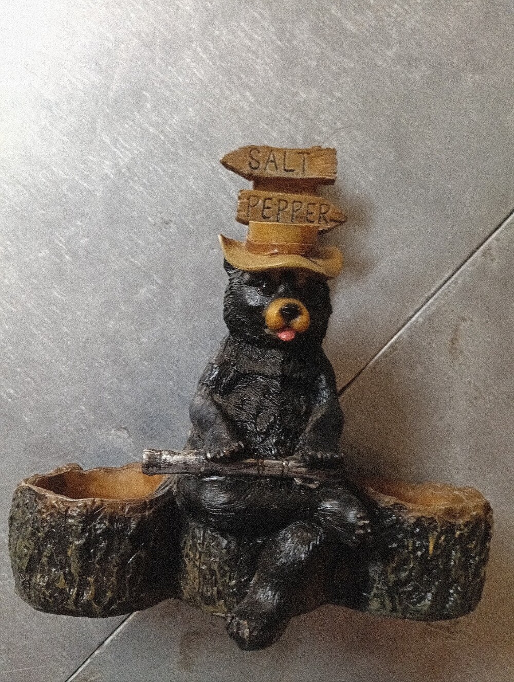 Resin Bear Salt And Pepper Holder Only